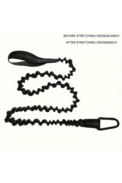 Choice black 1-Pack Reflective Elastic Kayak Paddle Leashes - Safety Hooks, C...