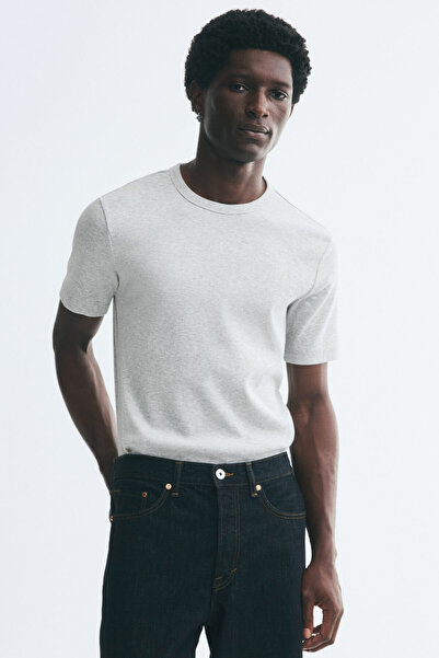 H&M Ribanalı Tişört Slim Fit