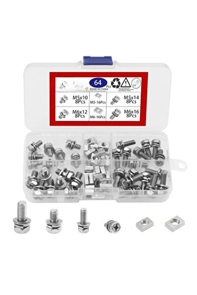 Choice 1 box 64Pcs/box Stainless Steel Motorcycle Battery Terminal Nut Bolt S...