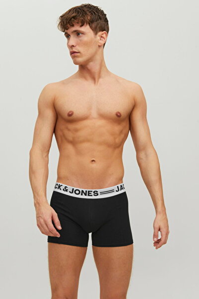 Jack & Jones Erkek Siyah Logolu 3'lü Boxer Paketi - Sense