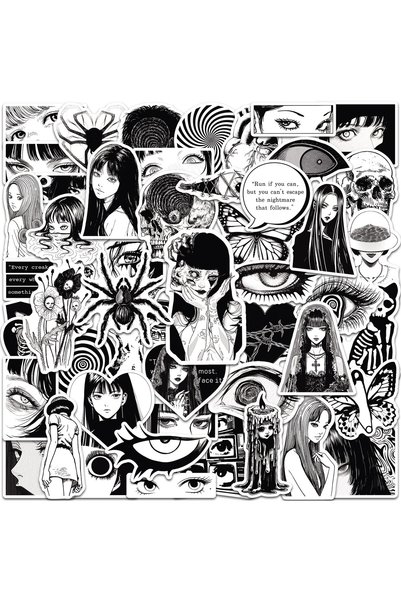 Choice 50pcs 50PCS Ins Style Anime Black White Horror Girl Stickers Aesthetic...