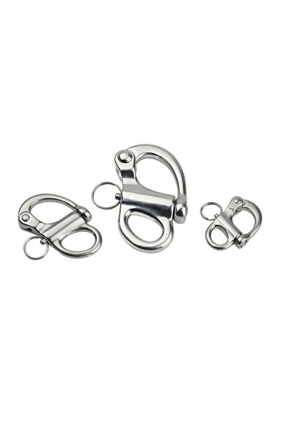 choice2 52mm 316 Stainless Steel Fixed Snap Shackles Bail Snap Shackles with ...