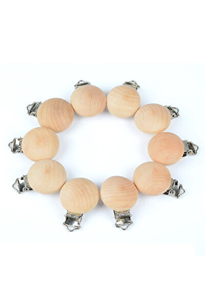 Choice 10Pcs 5/10Pcs Natural Beech Wooden Pacifier Clips Dummy Holder Chain W...