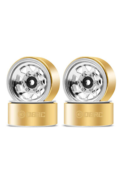 Choice Silver OGRC 1.0 Brass RC Deep Dish Wheel Rims Beadlock Wheels for 1/18...