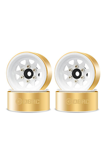 Choice White OGRC 1.0 Brass RC Deep Dish Wheel Rims Beadlock Wheels for 1/18 ...