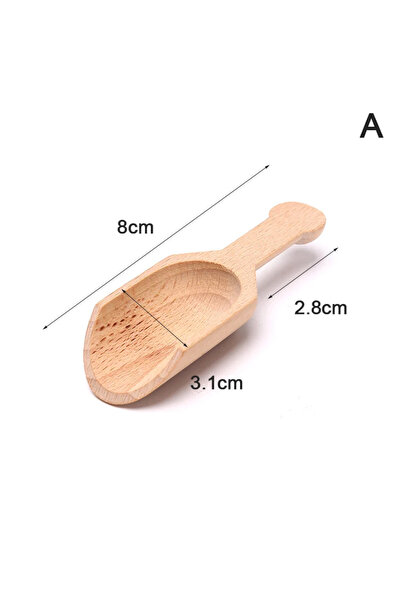 Choice 1pc 8 X 3cm Wooden Mini Tea Coffee Scoops Seasoning Candy Spices Bath ...