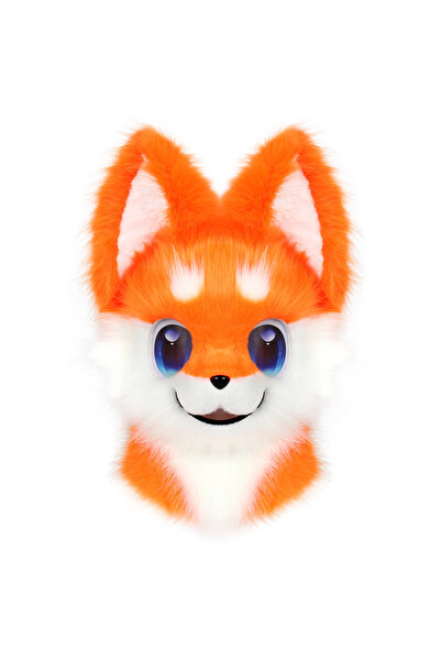 choice2 Orangewhite Animal Head Mask Furry Fursuit Plush Dog Fox Masks for Pa...