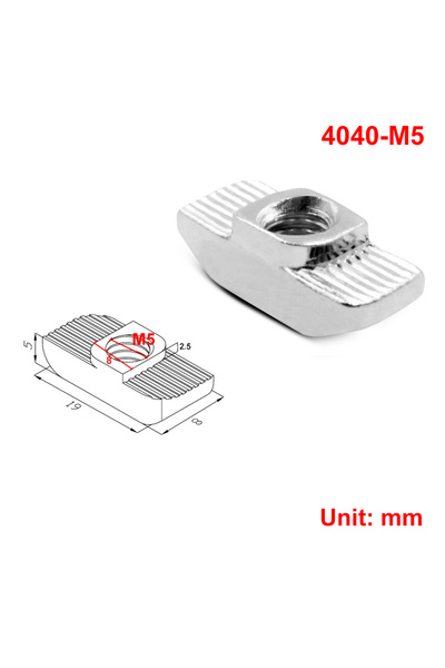 Choice28 20 قطعة من صواميل T المنزلقة 4040-M5، وصواميل T نصف دائرية M6/M8 لسل...