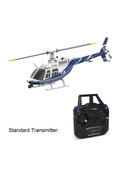 Choice طائرة هليكوبتر RC زرقاء من طراز C138 BELL 206 Jet Ranger مزودة بـ 6 مح...