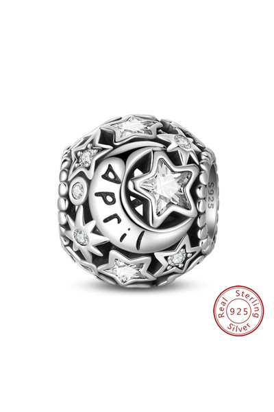 Choice5 PAC1360-4 New 925 Sterling Silver Star Moon Birthstone January to Dec...