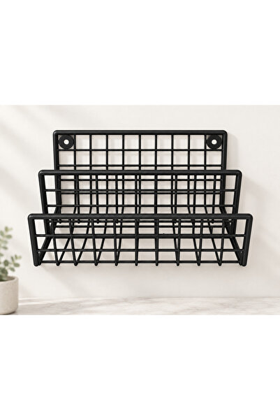 GO DEKOR İki Gözlü Çok Amaçlı Tepsi İçin Duvar/Tezgâh Rafı 25x12x12