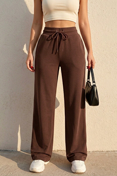 Grenj Fashion Brown Diver/Scuba Fabric Sports Knitted Sweatpants with Pockets...