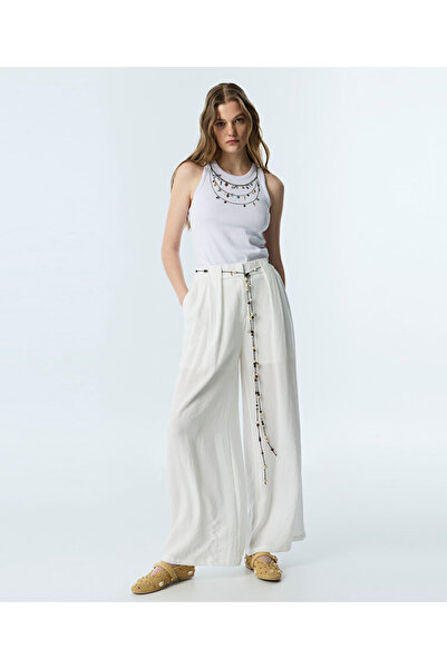 Twist BONCUKLU KUŞAKLI WIDE LEG PANTOLON