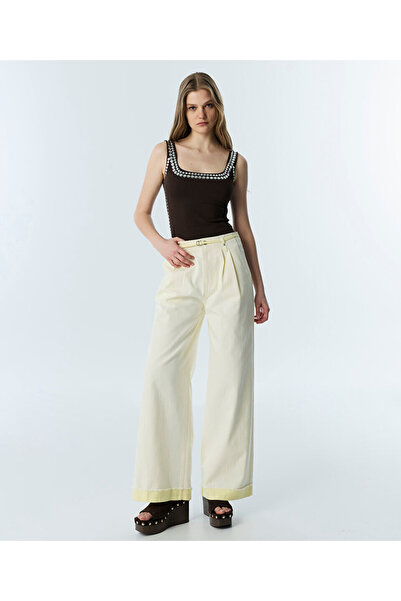 Twist COLORBLOCK WIDE LEG JEAN PANTOLON