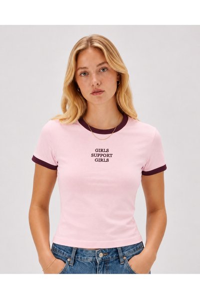 CrepTekstil Crep Γυναικεία και Κοριτσίστικα T-Shirt με στάμπα και ριμπ σχέδιο...