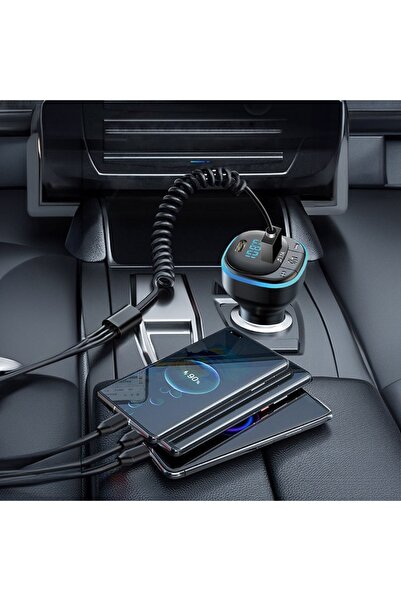 OEM Modulator FM Auto Negru cu Functie de Incarcare 2 in 1 3.1A USB TYPE-C