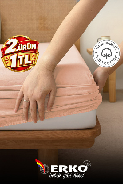 Erko Dört Mevsim 100% Cotton Jersey Elastic Fitted Sheet Single Double Extra ...