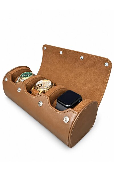 STAND MARKET 3-Piece Snap Watch and Jewelry Box – Pull up Faux Leather, Handm...