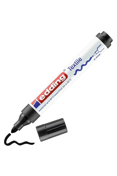 Edding 4500 tekstil kalemi - siyah - 1 kalem - 2-3 mm yuvarlak uç