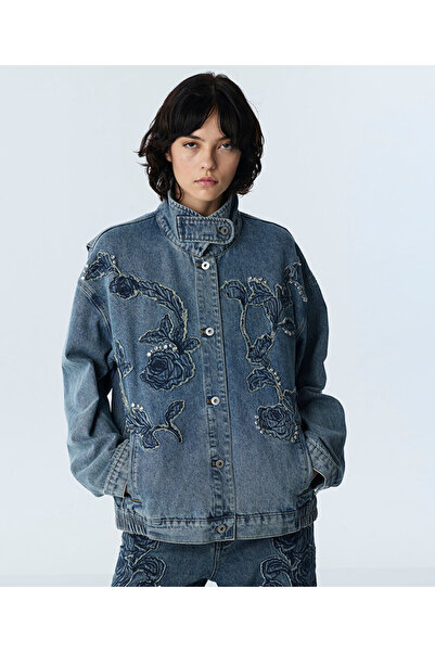 Twist FLORAL PATCH'Lİ DENİM CEKET