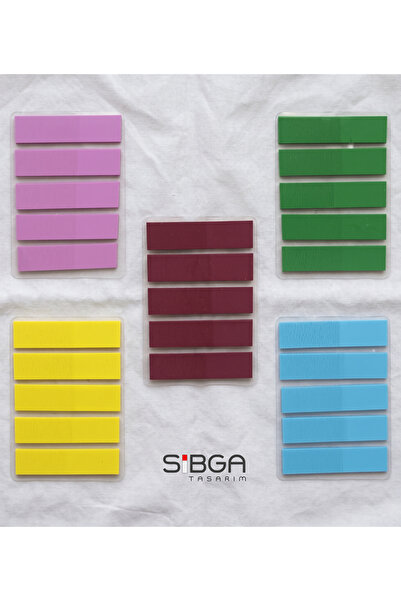 sibga tasarım 5 adet Şeffaf Renkli Postit Post-it Post It. Kitap Ayracı Ayraç...