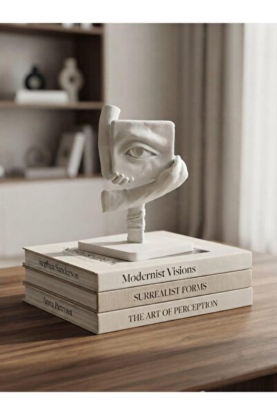 Lagom 3D Baskı Soyut Göz ve El Heykeli – Modern Dekoratif Biblo - 17 cm