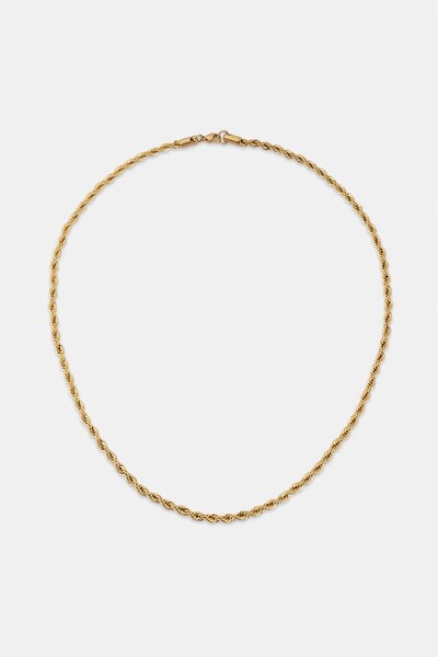Crupt Studio 4mm X 55cm 316L Çelik Rope Halat Zincir Gold Ton Erkek Kolye