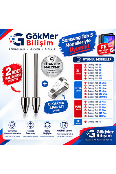 gökmer SAMSUNNG GALAXY S PEN Kalemleri İle Uyumlu TİTANYUM KALEM UCU 2 ADET M...