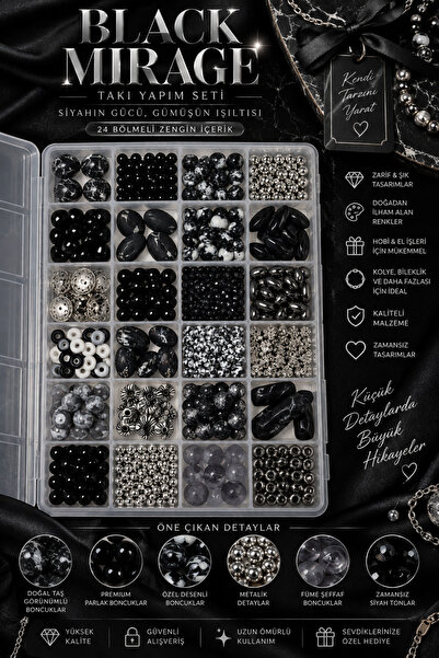 By MO Accessories Black mirage - 24 compartment jewelry making set with black...