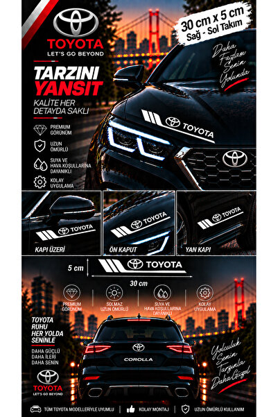 İntervex Global Toyota Compatible Sports Body Stripe Sticker Right Left Side ...