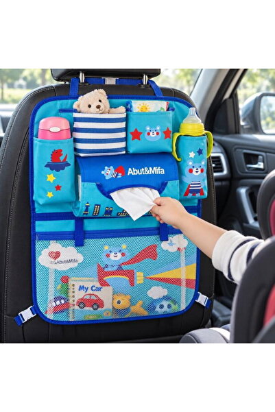 Empria Protectie scaun auto, organizator auto copii, 8 buzunare, Empria, 54x4...
