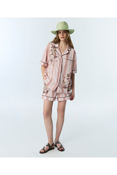 Twist FLORAL NAKIŞLI ÇİZGİLİ ŞORT