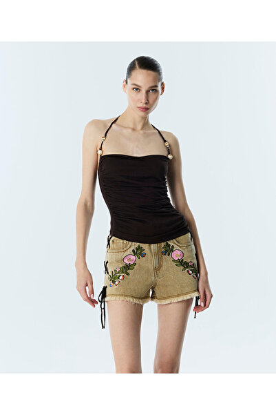 Twist FLORAL NAKIŞLI NON DENİM ŞORT