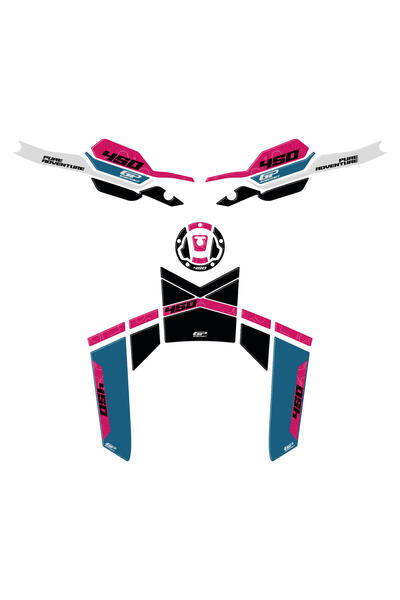 GP KOMPOZİT GP Kompozit CF Moto 450 MT 2024 Uyumlu Tank Pad Seti Mavi