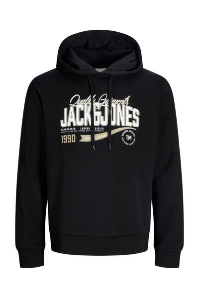 Jack & Jones Μπλούζα φούτερ ανδρική 12299467 "Logo" μαύρη