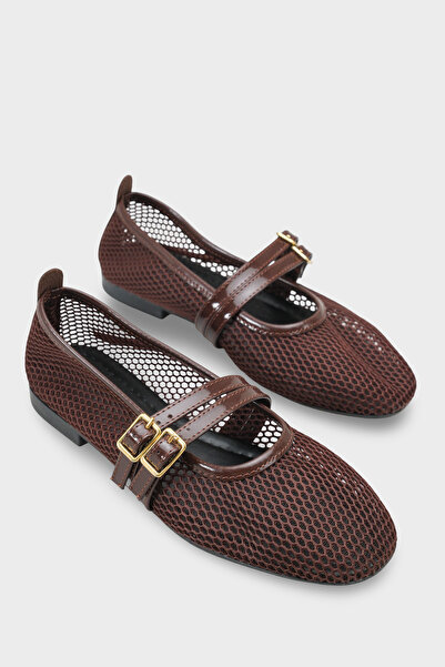 Capone Outfitters June Buckle Double Strap Mesh Round Toe Flat Heeled Casual ...