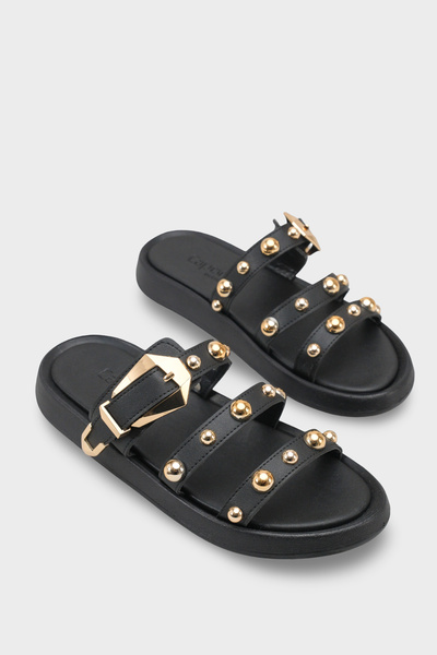 Capone Outfitters Nollie Yuvarlak Burunlu Metal Aksesuarlı Kadın Terlik