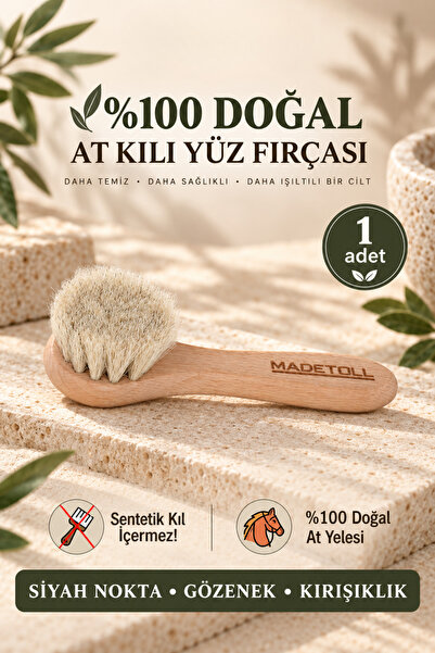 Madetoll %100 Doğal At Kılı Yüz Fırçası
