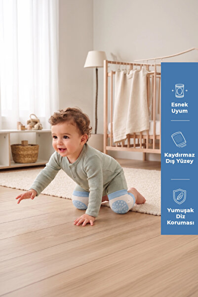 Babyjem Emekleme Dizliği Örgü - Mavi