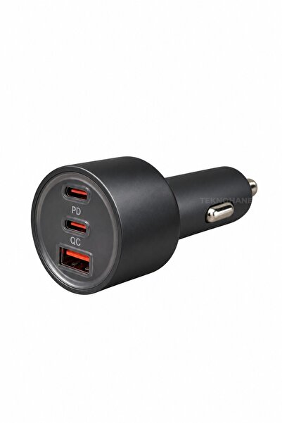 TEKNOHANE 65 Watt Type-C + USB-A Araç Şarj Aleti iPhone & Android & Notebook ...
