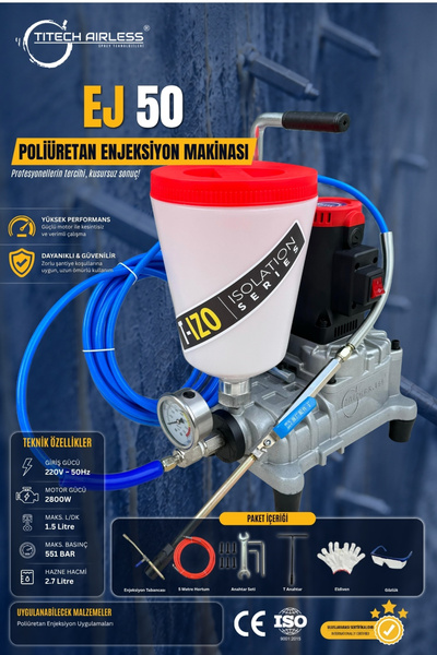 Titech Airless Sprey Teknolojileri EJ-50 Poliüretan Enjeksiyon Makinası