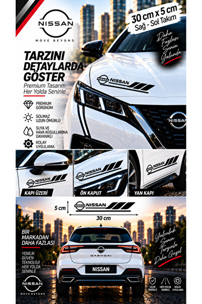 İntervex Global Nissan Compatible Sport Body Stripe Sticker Right Left Side D...