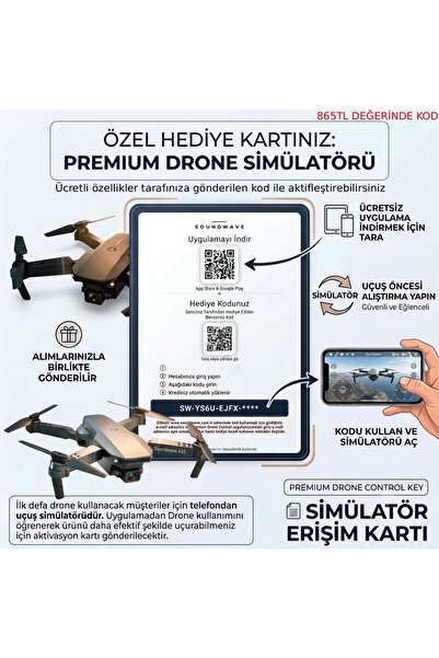 Genel Markalar A55 V2 Katlanır 1080p Kamera Drone TAŞIMA ÇANTA TÜRKÇE (Ücretli Uygulama Kod Hediyeli) 1 Batarya