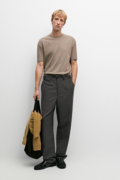 Massimo Dutti Kısa kollu dikiş detaylı t-shirt
