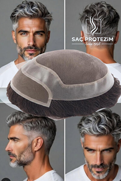 SP sacprotezim yepyeni bir sen Protez Saç New Ancora 7x9 inç Renk 1B# Doğal S...
