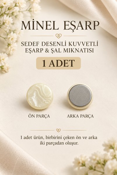 minelesarp Minel Eşarp Kuvvetli Eşarp ve Şal Mıknatısı 1 Çift 2 Parça Renk ve Model Seçenekli karışık gönderilir
