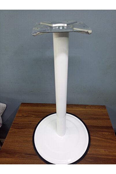 Genel Markalar Yuvarlak Tablalı Metal Masa Ayağı - 72.5 cm (Beyaz)