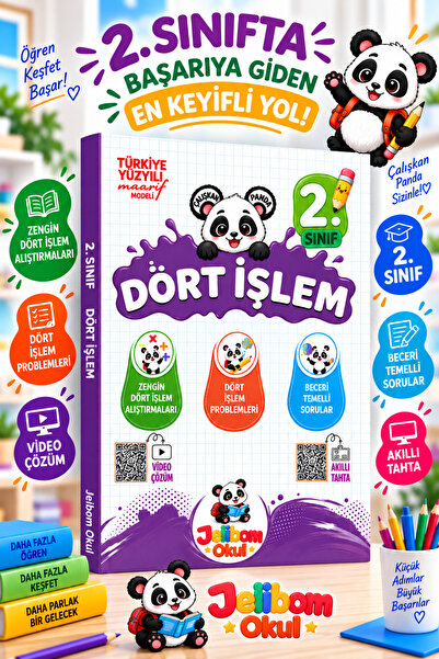 JELİBOM OKUL YAYINLARI 2. Sınıf Dört İşlem | 2026-2027 Güncel Baskı
