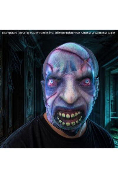 partidolu Halloween Cam Göz 3D Boyutlu Transparan Kumaş Baskı Biker Motosikle...