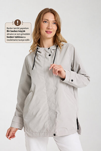 Wise Women's Relaxed Fit Hooded Trench Coat